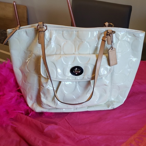 Coach Handbags - Coach White Patent Tote